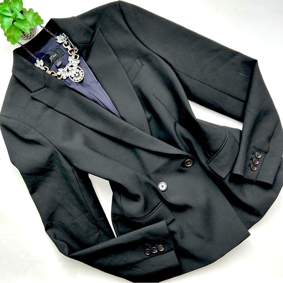 J. Crew Dover Blazer Double Breasted Black Size 4 - Picture 1 of 13